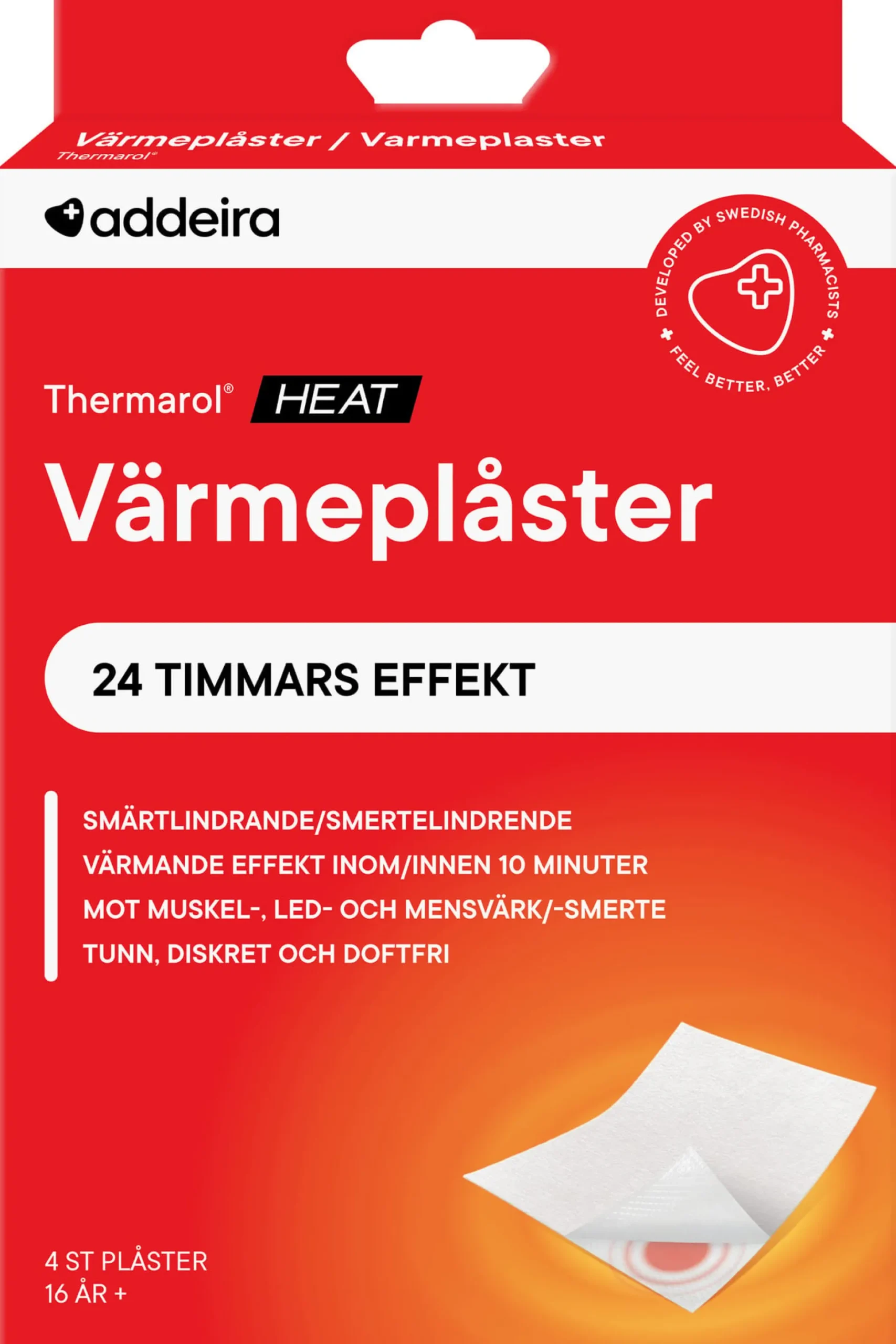 addeira Thermarol Smärtlindrande Värmeplåster 4 st