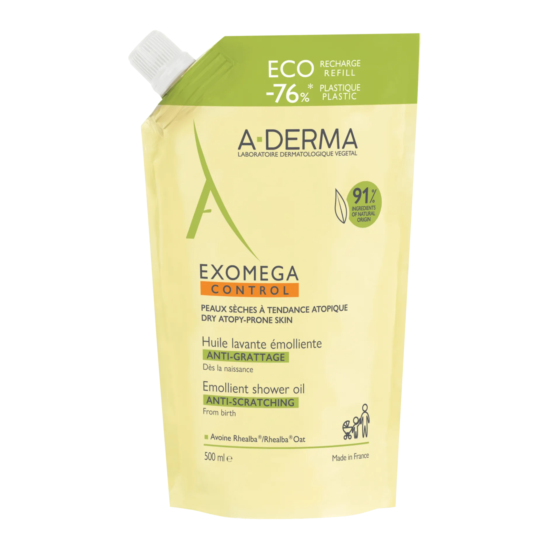 A-dermaExomega Control Shower Oil refill 500ml
