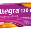 Allegra Antihistamintablett 120 mg, 10 st