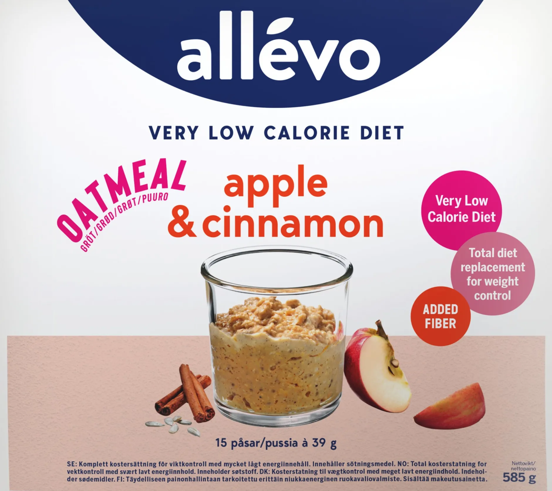 Allévo Oatmeal Apple & Cinnamon VLCD 15 st