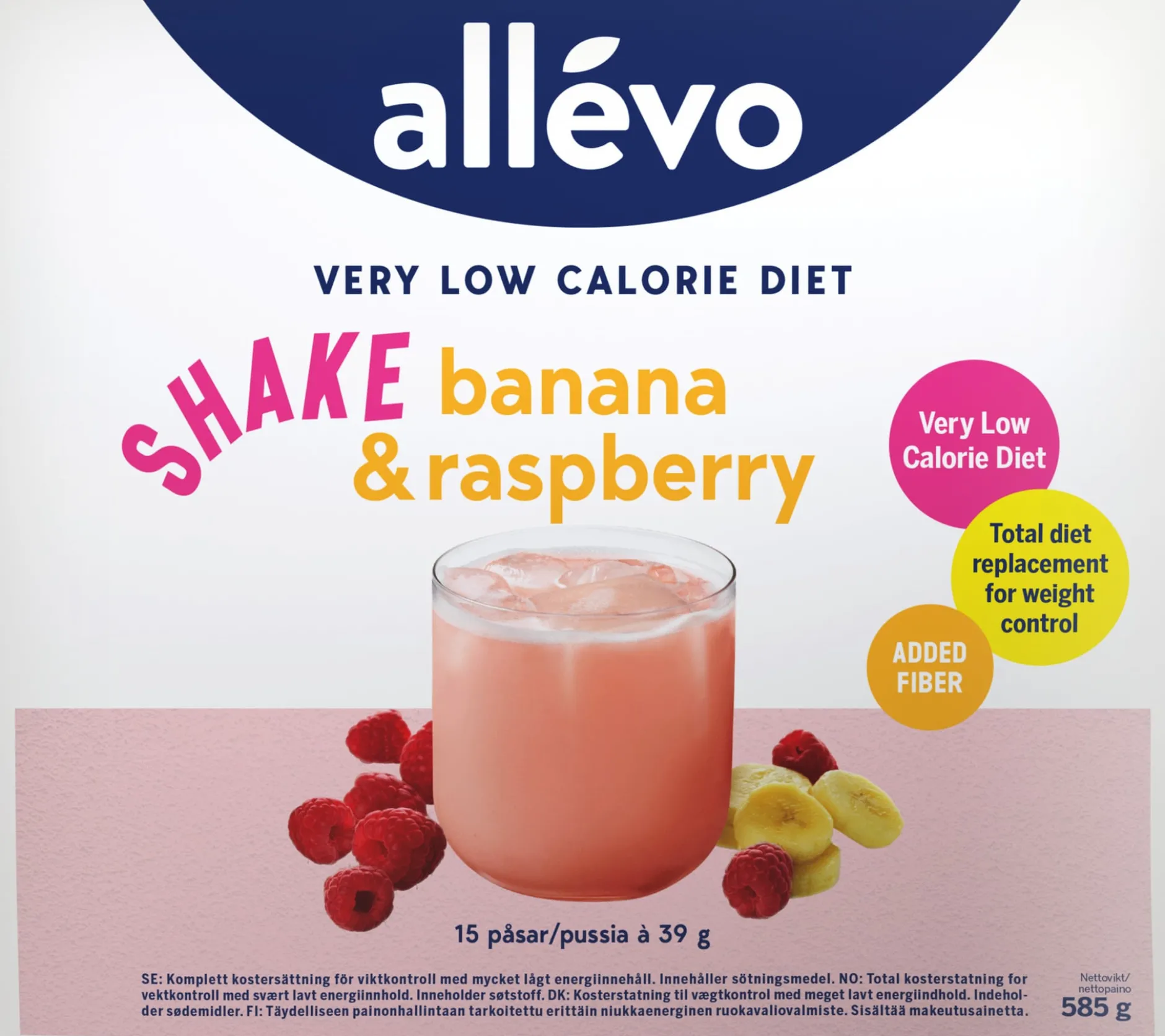 Allévo Shake Banana & Raspberry VLCD 15 st