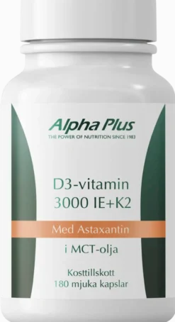Alpha Plus D3 vitamin 3000 IE + K2 180 kapslar