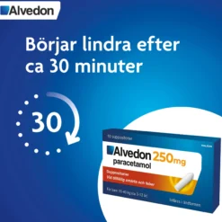 Alvedon Suppositorium 250mg paracetamol (för barn 15-40kg) 10 st