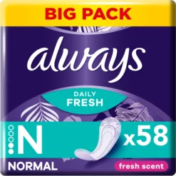 Always Dailies Normal Fresh & Protect Trosskydd 58 st
