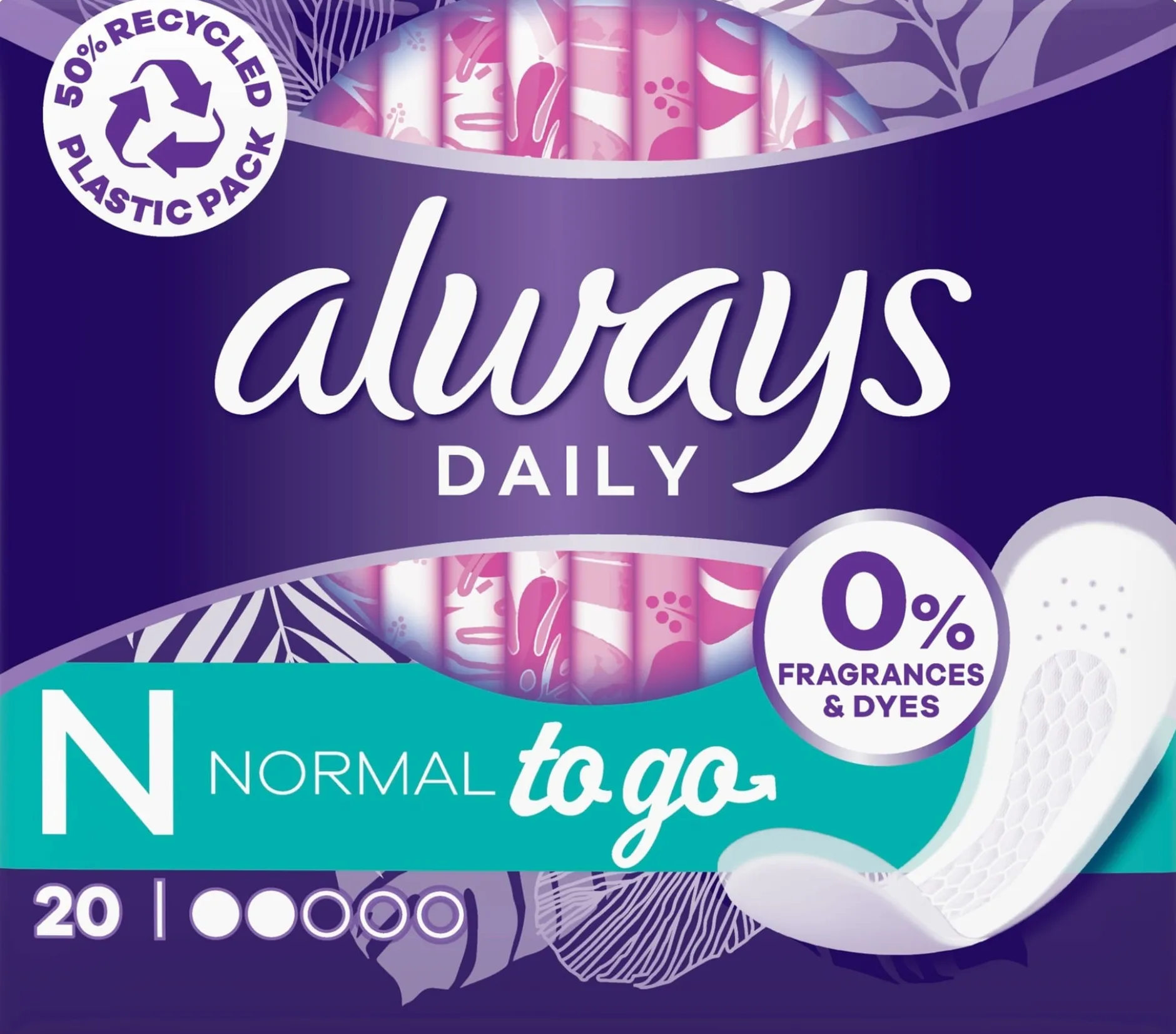 Always Daily Fresh Normal Trosskydd, 0% Parfymer & Färgämnen 20 st