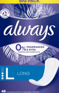Always Daily Protect Long Trosskydd 0% Doft & Färgämnen 48 st