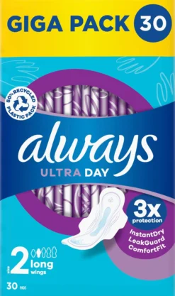 Always Ultra Day Bindor Long Storlek 2 med vingar 30 st