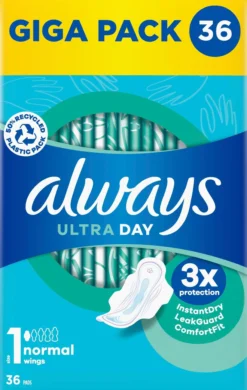 Always Ultra Day Bindor Normal Storlek 1 med vingar 36 st