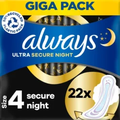 Always Ultra Secure Night Storlek 4 Bindor med vingar 22 st