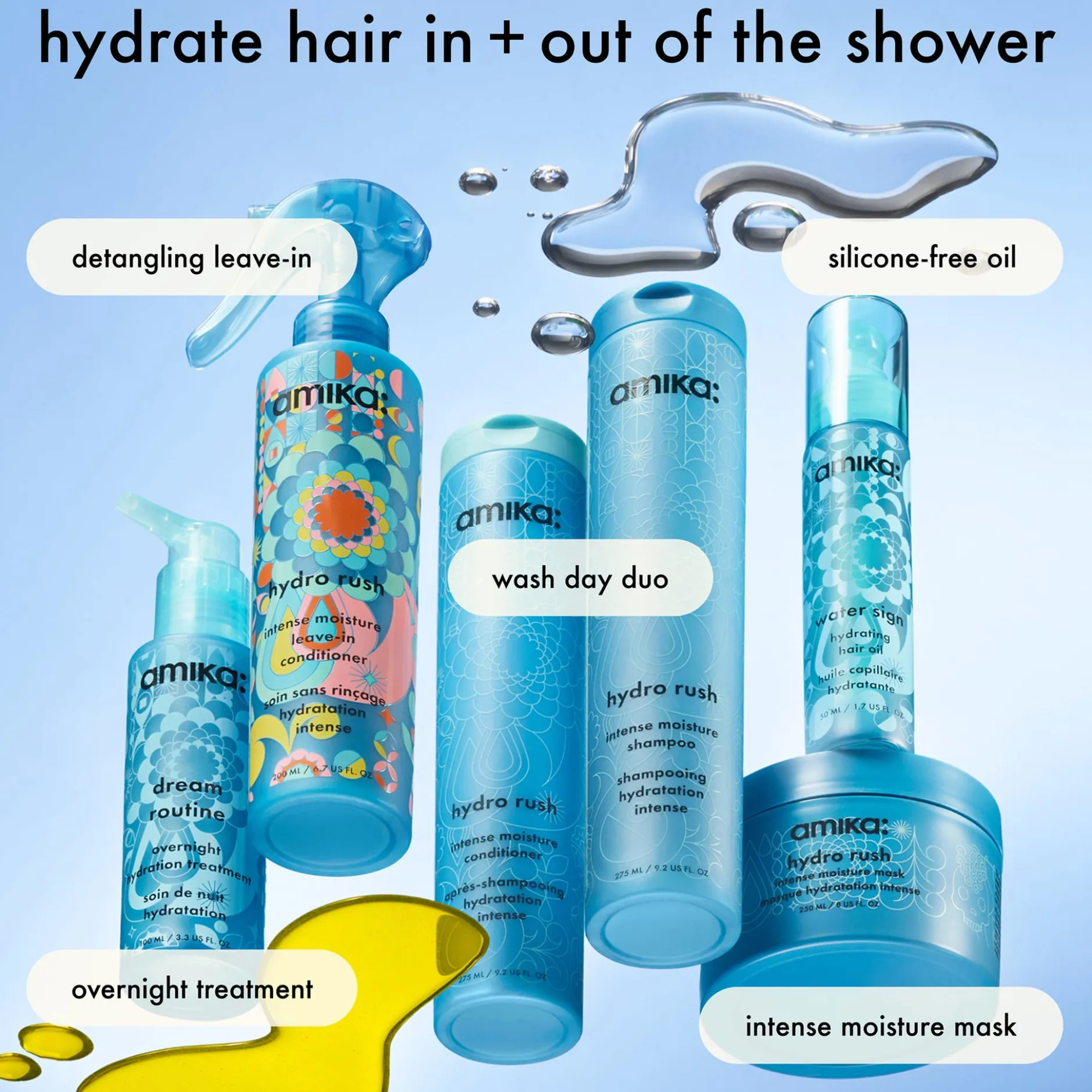 amika Hydro Rush Intense Moisture Hair Mask 250 ml