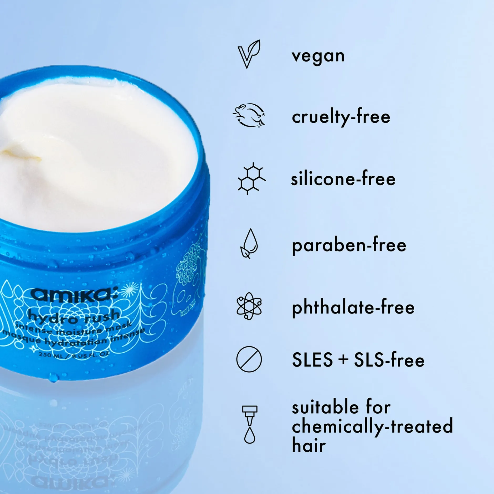 amika Hydro Rush Intense Moisture Hair Mask 250 ml