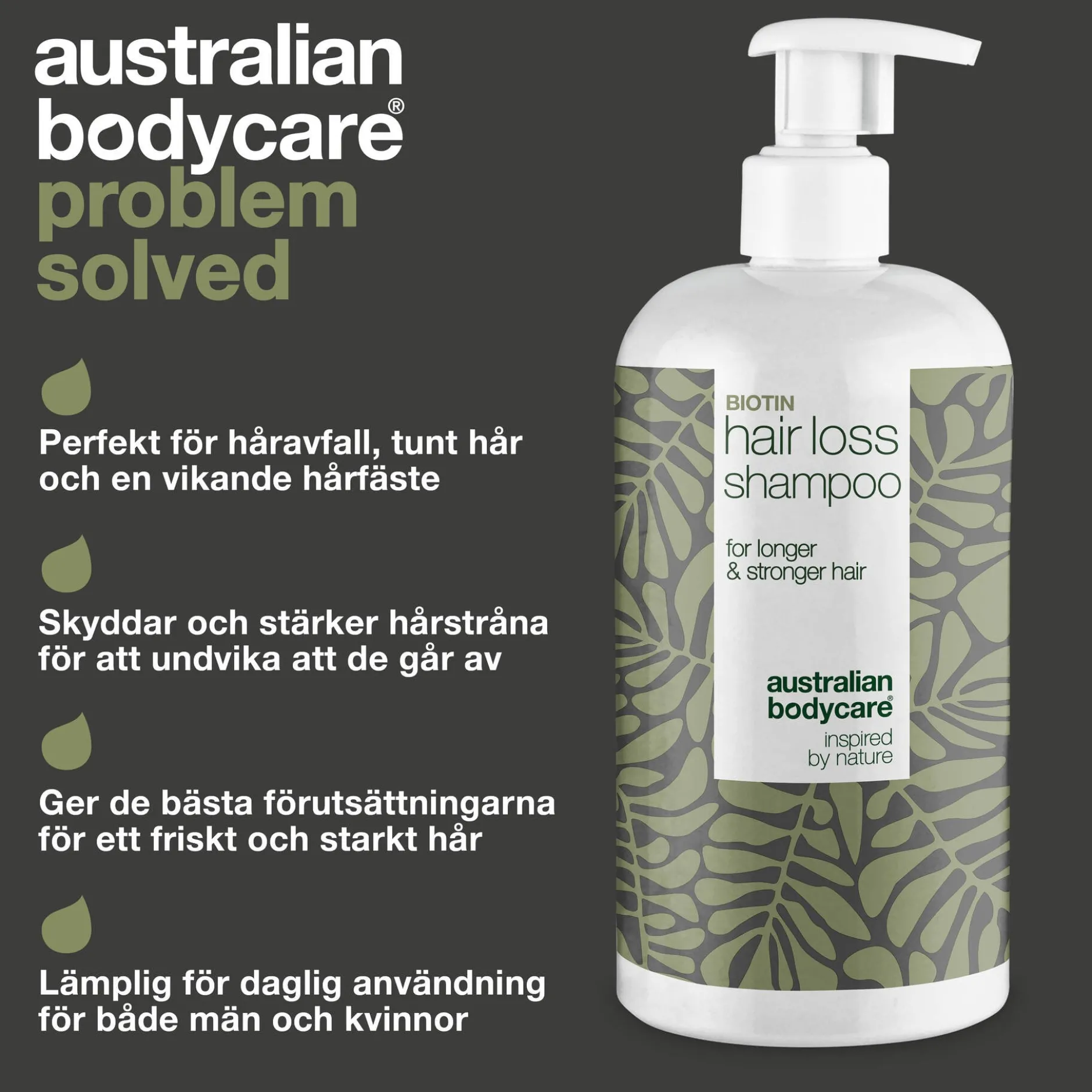 Australian Bodycare Håravfall Schampo med Biotin 500 ml