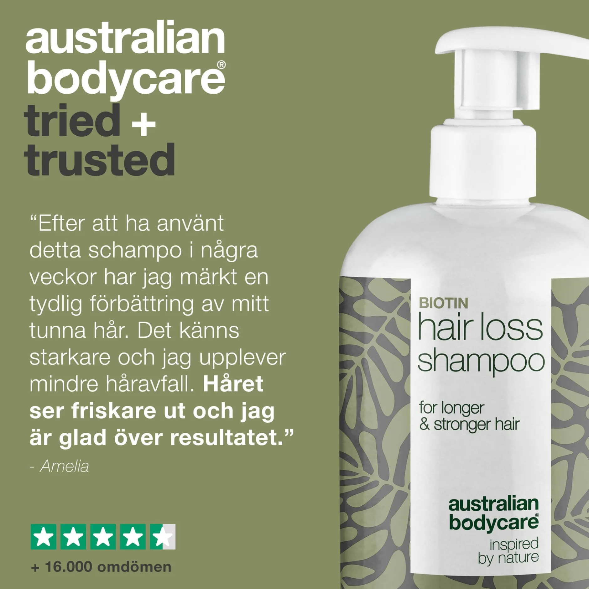 Australian Bodycare Håravfall Schampo med Biotin 500 ml