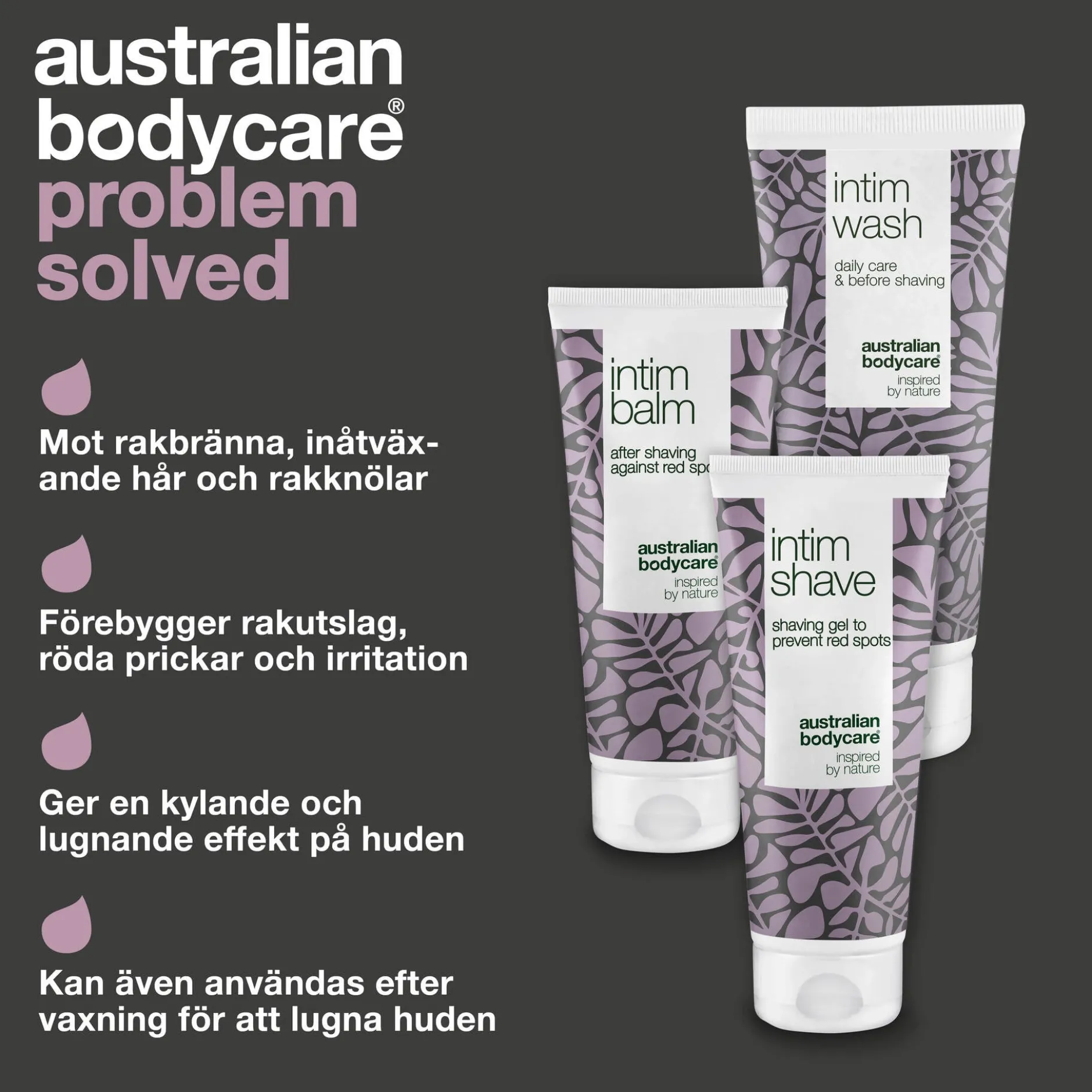 Australian Bodycare 3 produkter för intimrakning