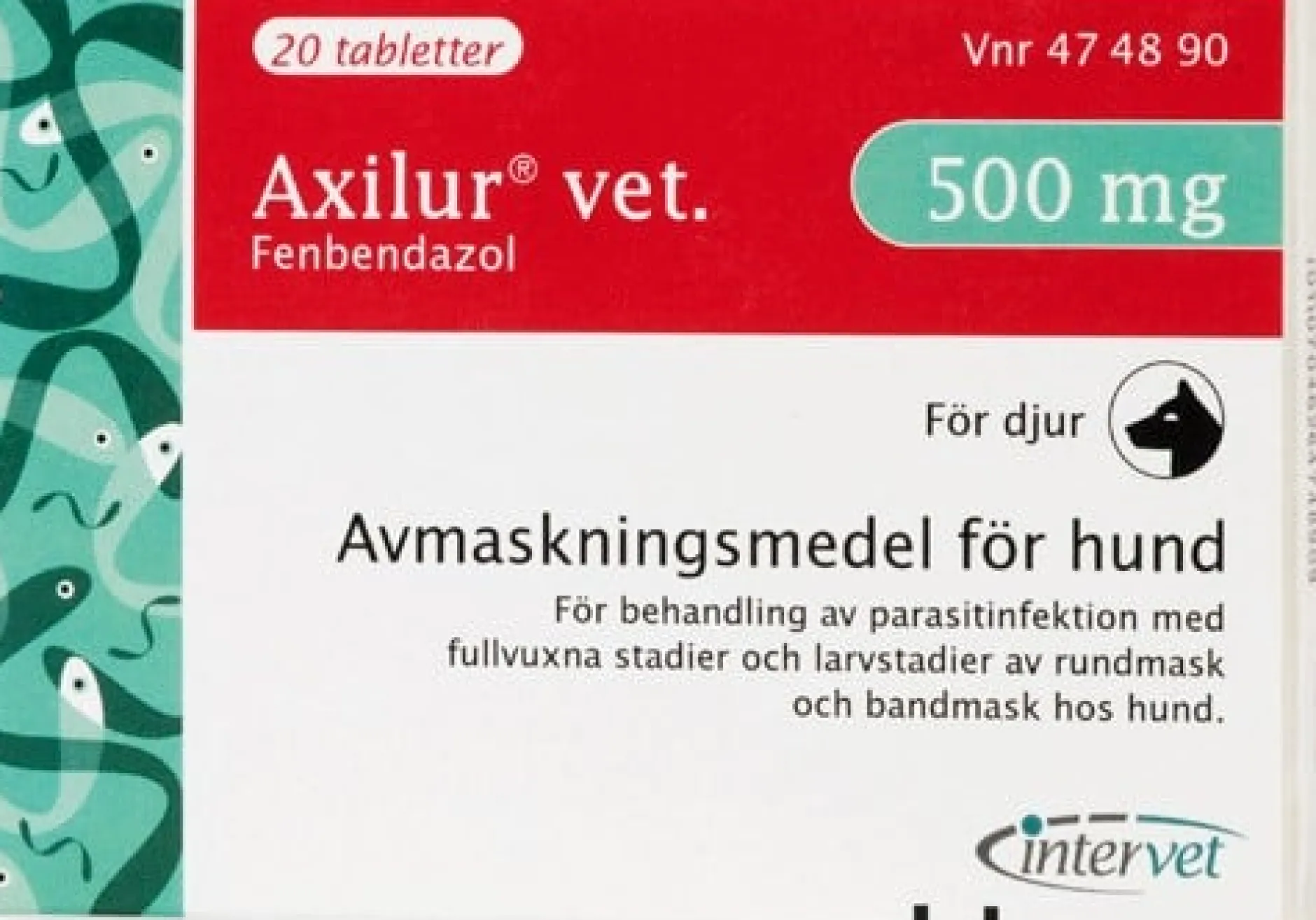 Axilur Vet. 500 mg tabletter, 2 x 10 st