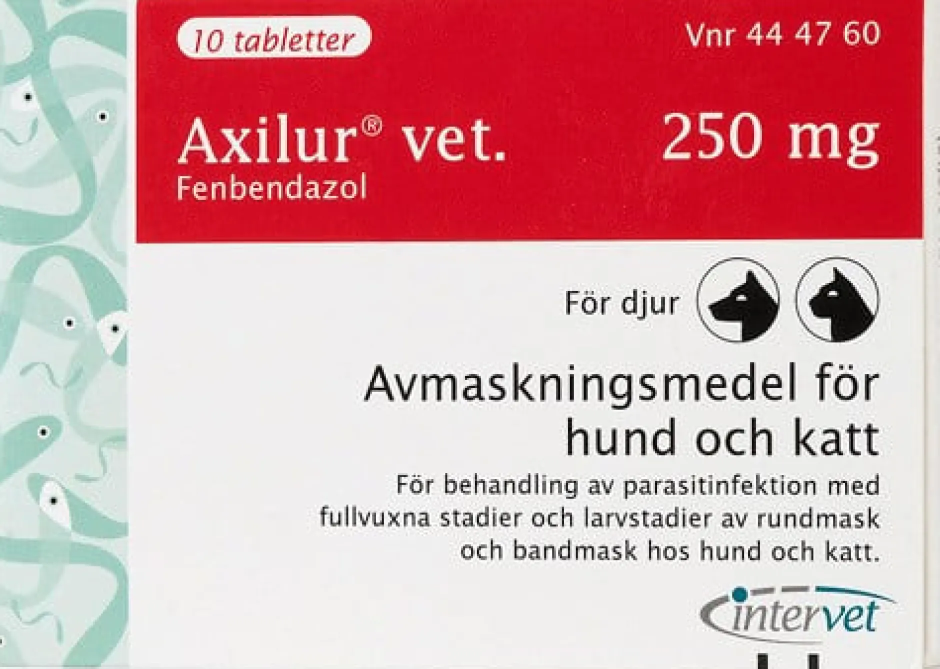 Axilur Vet. tabletter 250 mg, 10 st