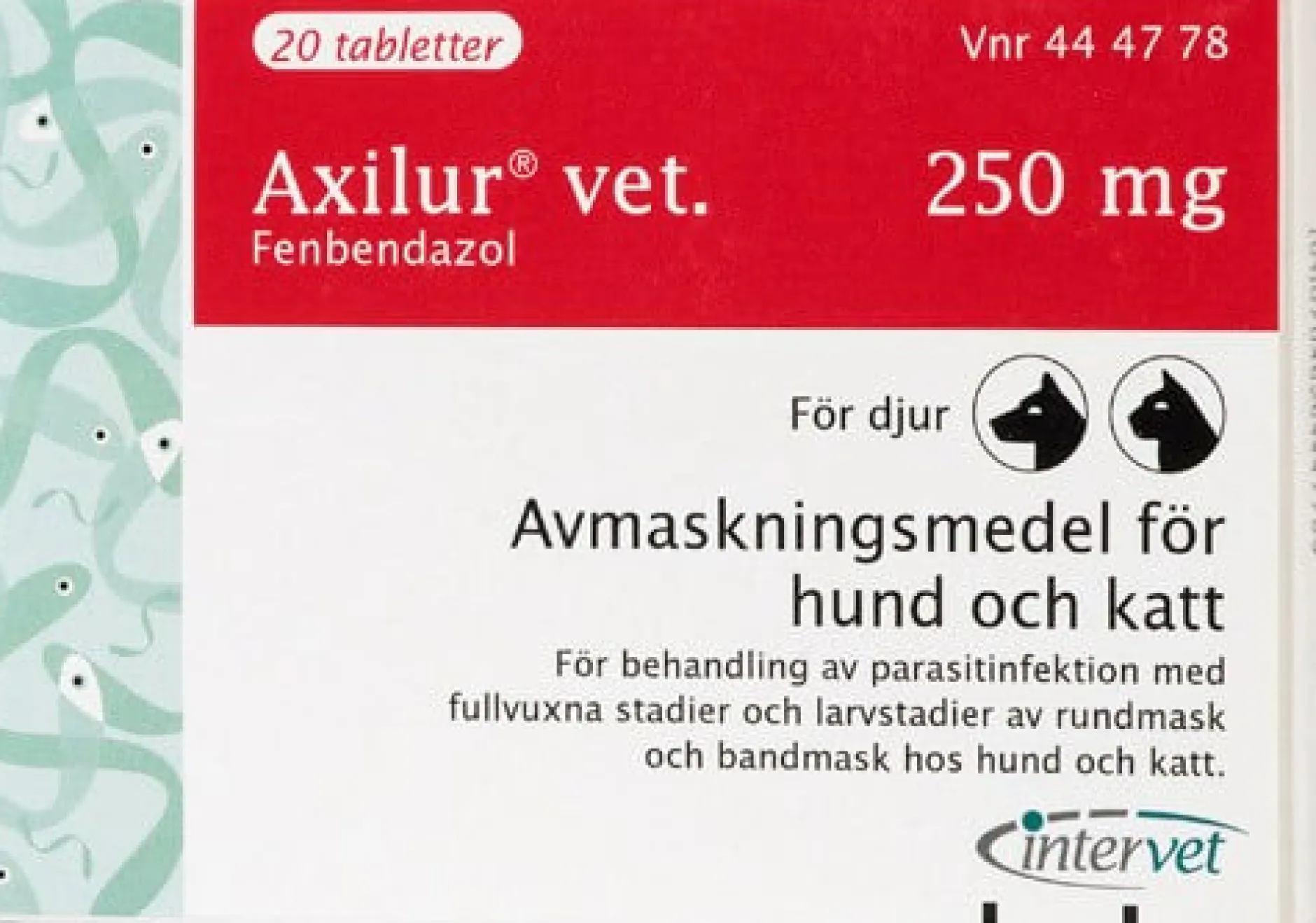 Axilur Vet. tabletter 250 mg, 20 st