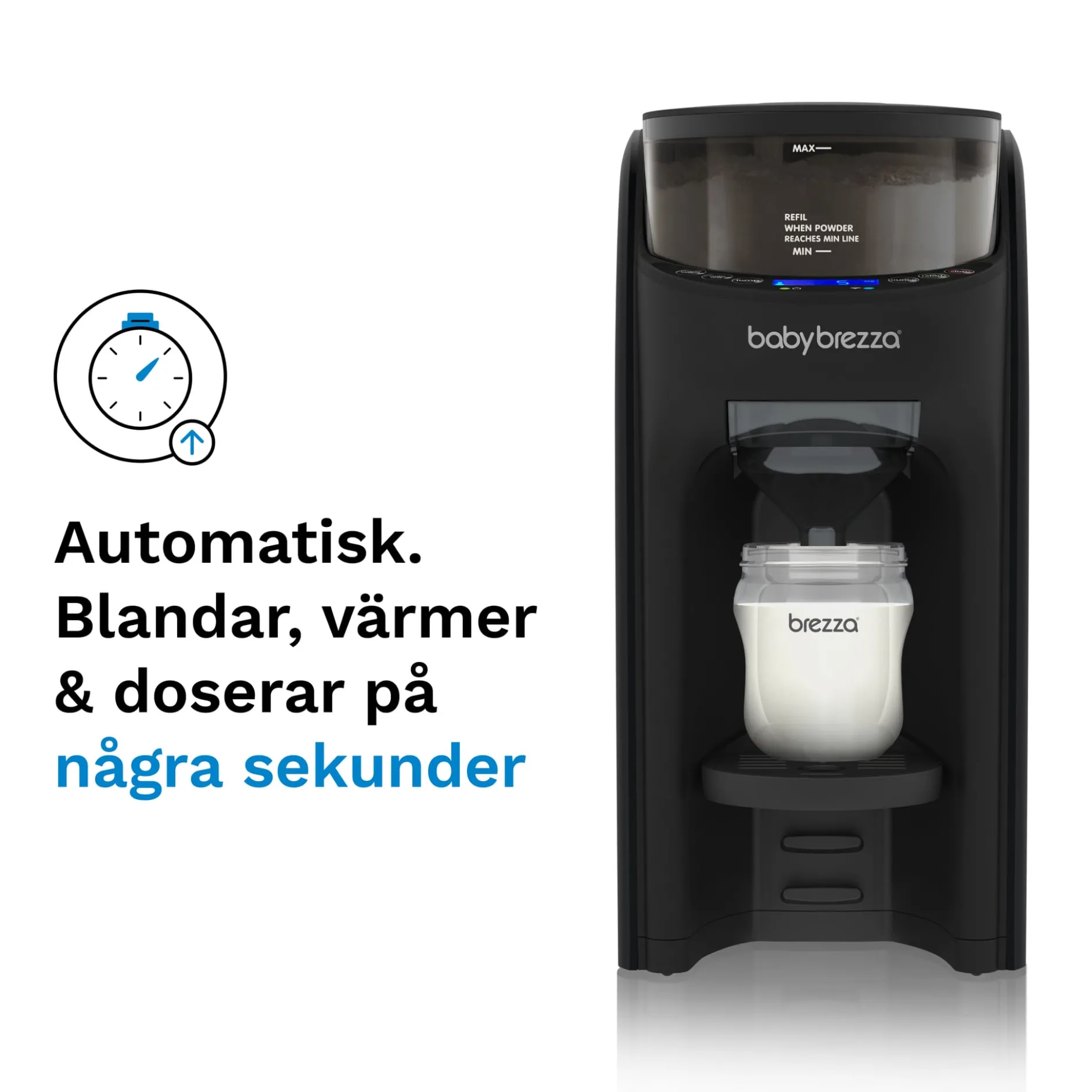 Baby Brezza Formula Pro Advanced Välling & Ersättningsmaskin Svart
