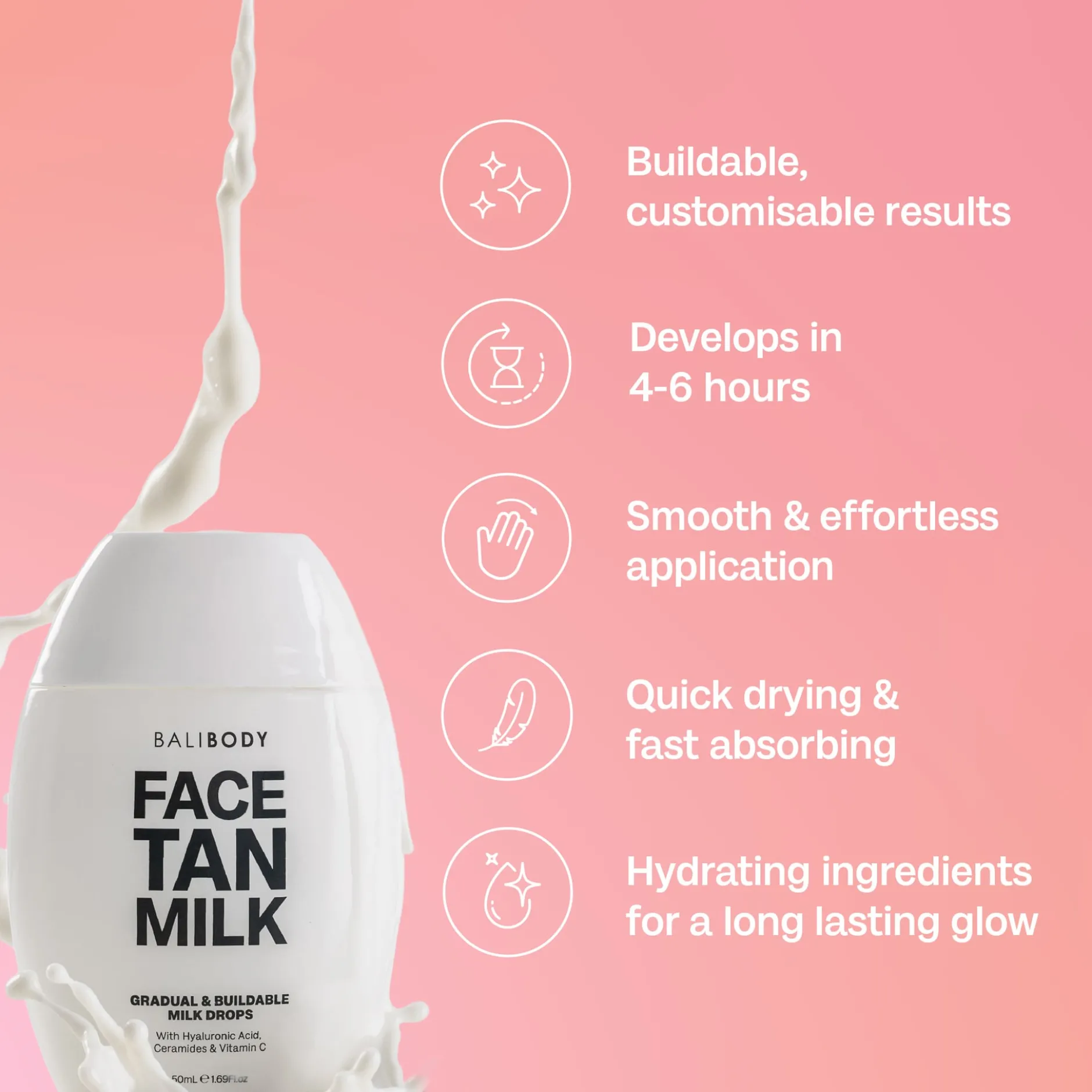 Bali Body Face Tan Milk Drops 50 ml