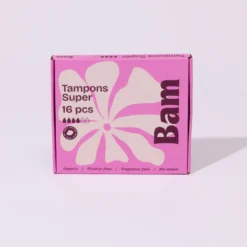 BAM Organic Cotton Tampons Super 16-pack