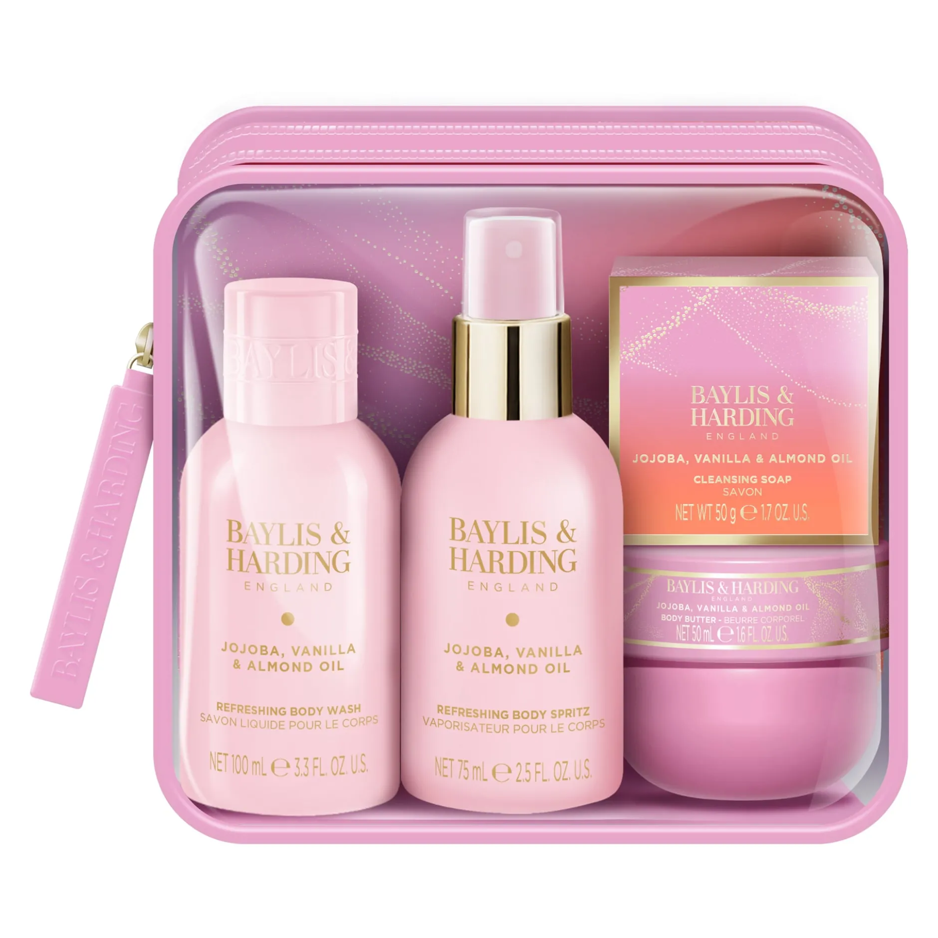 Baylis & Harding Jojoba, Vanilla & Almond Oil Travel Bag Gift Set 275 ml