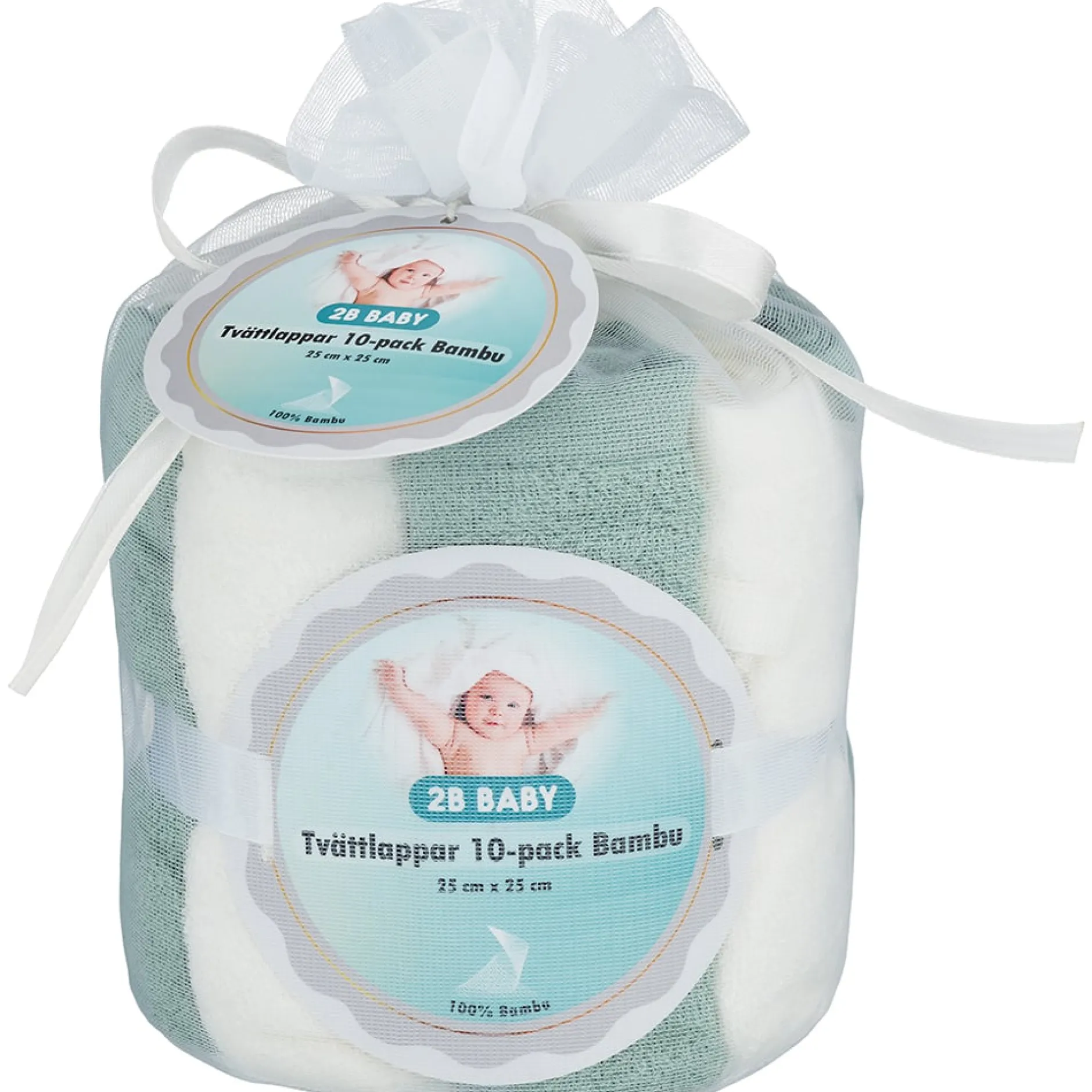 2B BABY Tvättlappar Bambu Granit Green 10 st