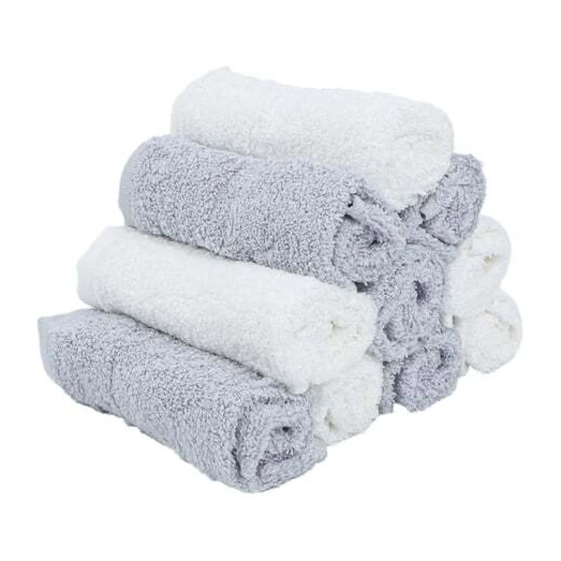 2B Baby Tvättlappar Bambu 10-pack Vit/Grå