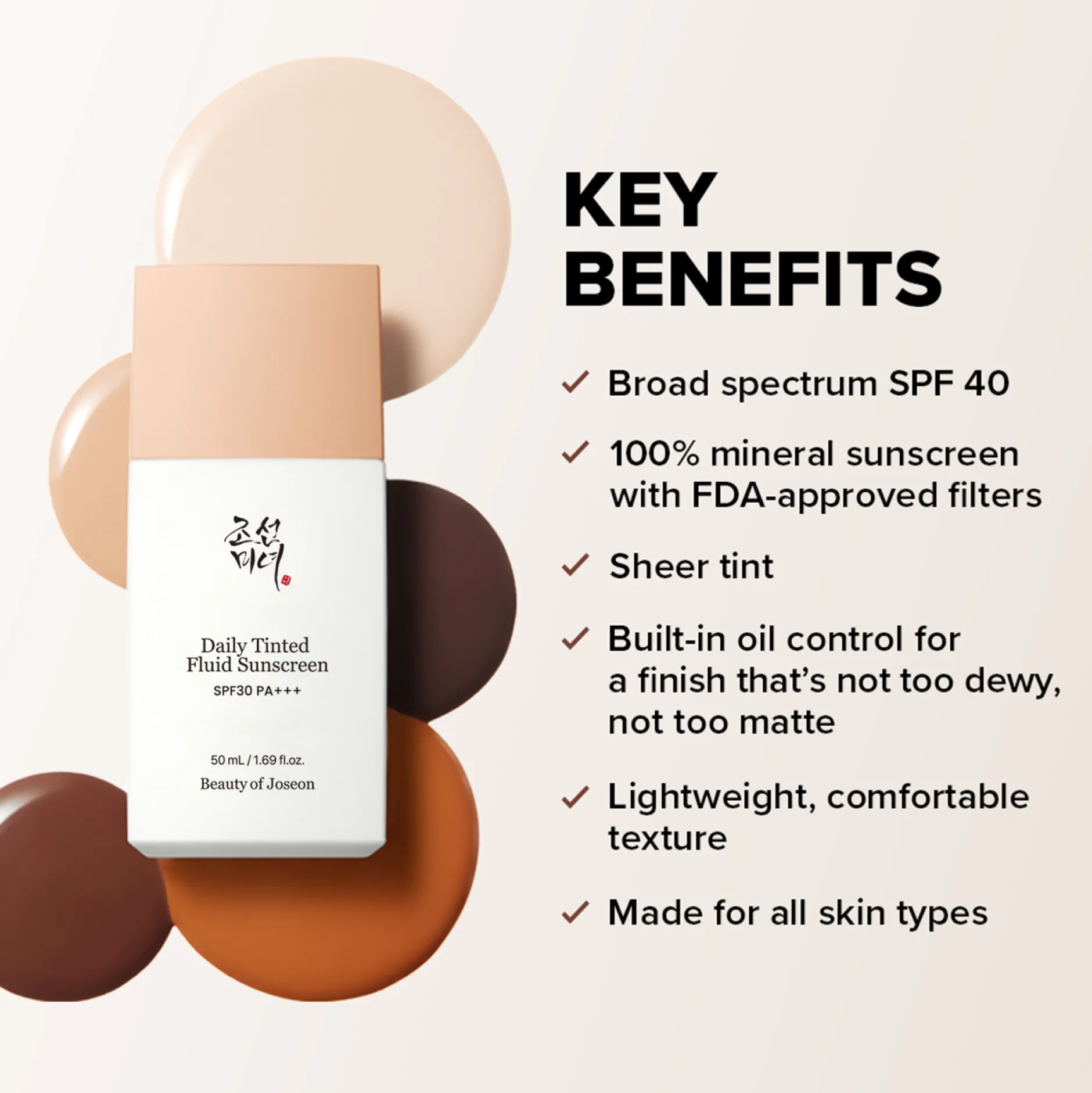 BEAUTY OF JOSEON Daily Tinted Fluid Sunscreen Broad Spectrum SPF 30 PA+++ #MN230 50 ml