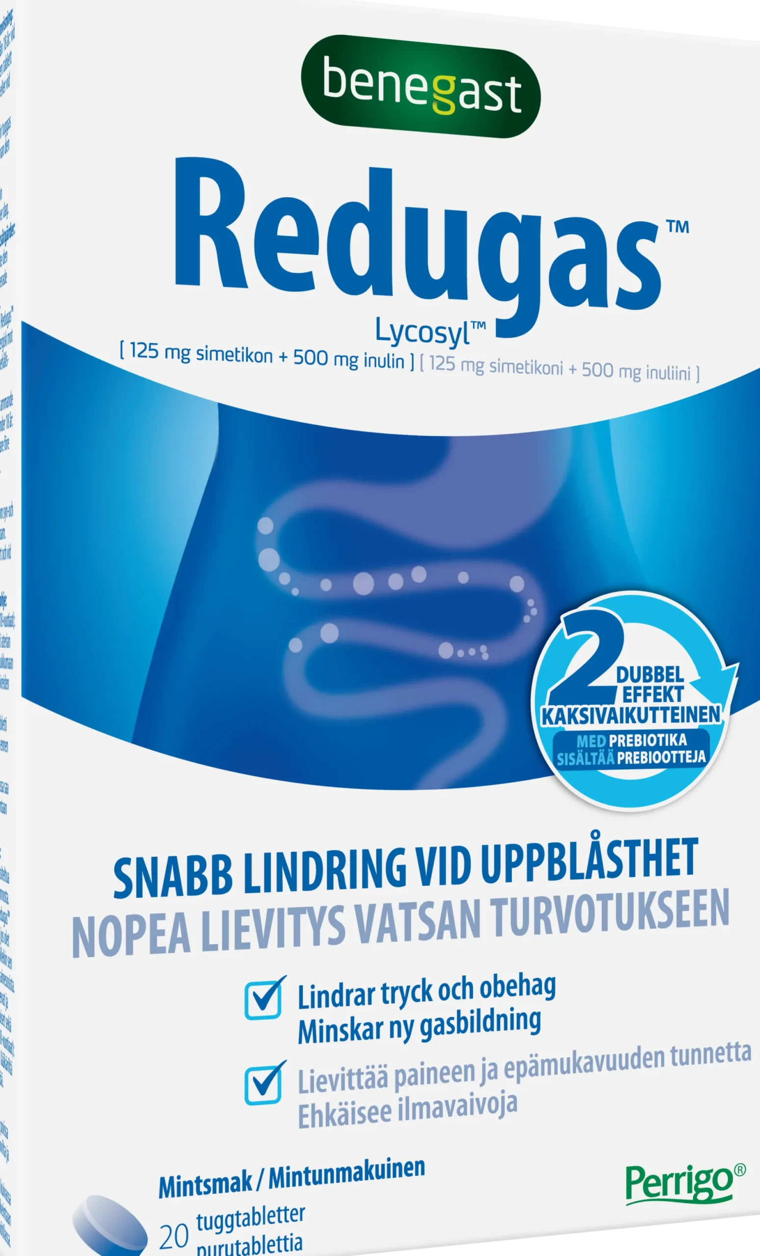 Benegast Redugas Chewable Tablets Peppermint Lindring Vid Gaser 20 tuggtabletter