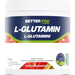 Better You Naturligt L-Glutamin 300 g - Jordgubb/Rabarber