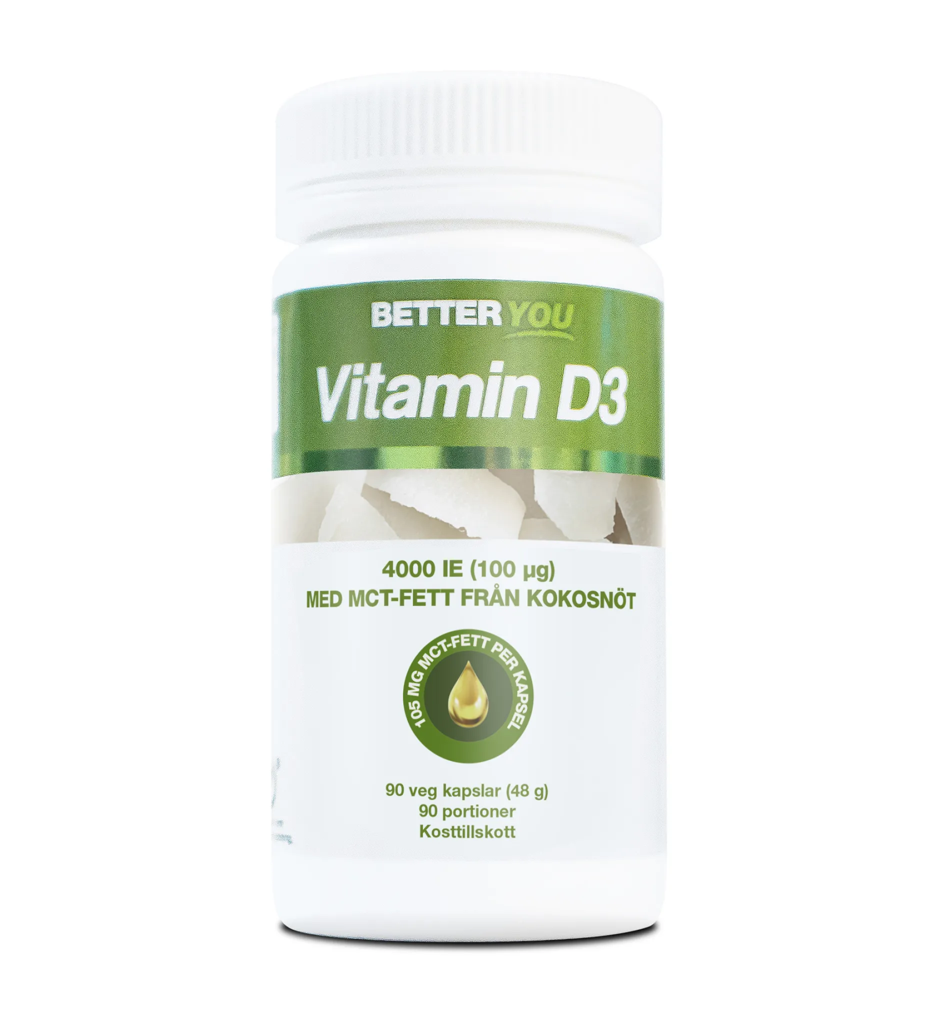 Better You Vitamin D3 4000 IE + Kokosolja 90 kapslar