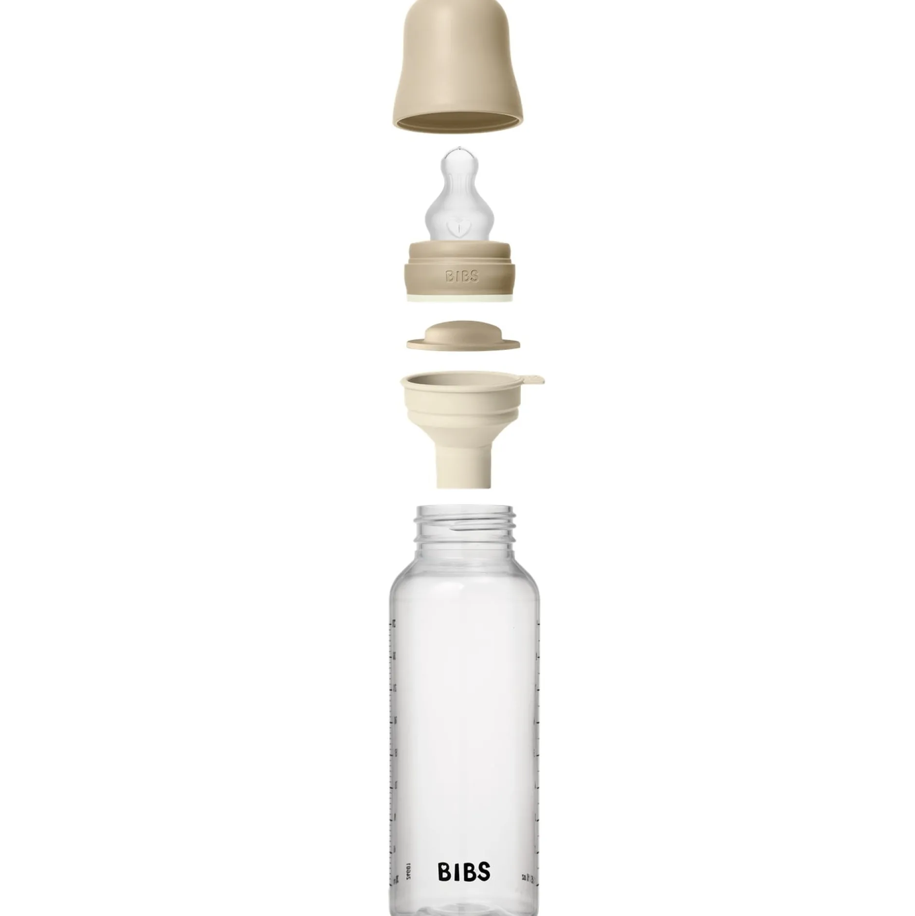 BIBS Baby Bottle Round Silicone 1 pack 270 ml Medium Flow Vanilla GLOW
