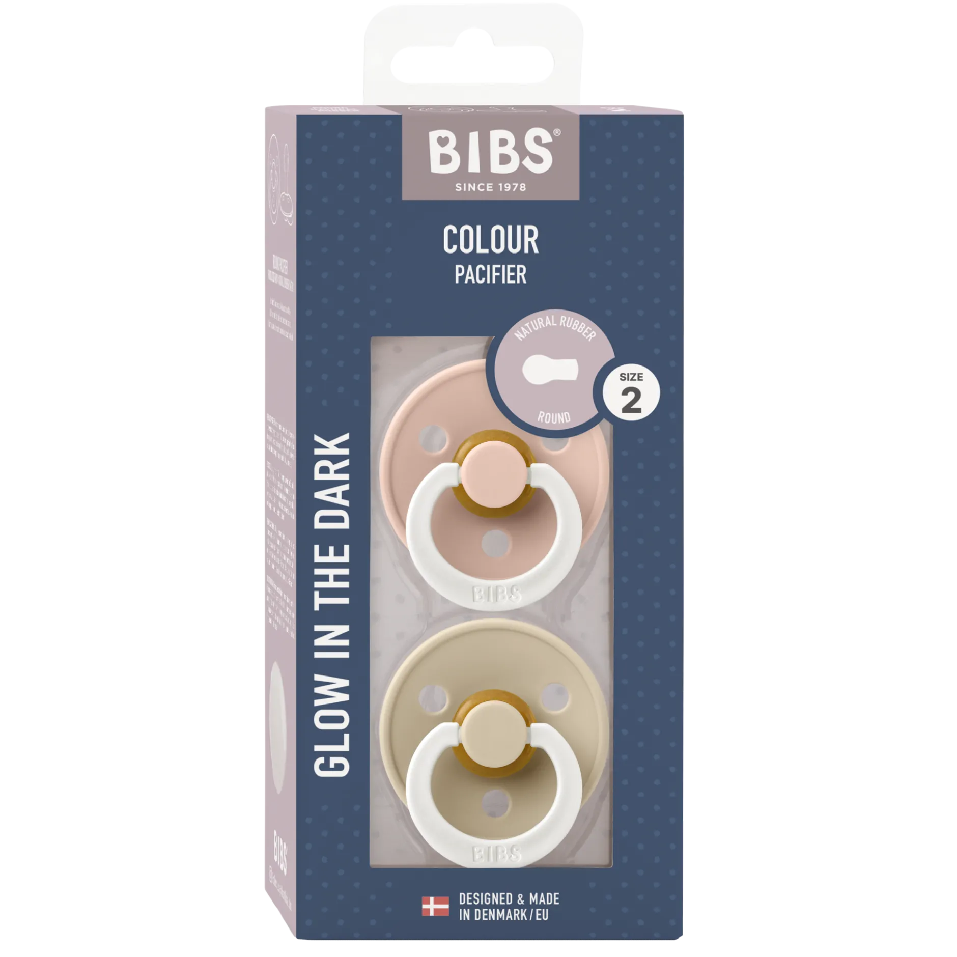 BIBS Colour Latex 6+ månader Size 2 Blush Glow/Vanilla Glow 2 st