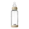 BIBS Glass Baby Bottle Round Silicone 1 pack 240 ml Medium Flow Vanilla GLOW