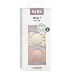 BIBS Infinity Symmetrical Silicone 6+ månader Size 2 Ivory/Blush 2 st