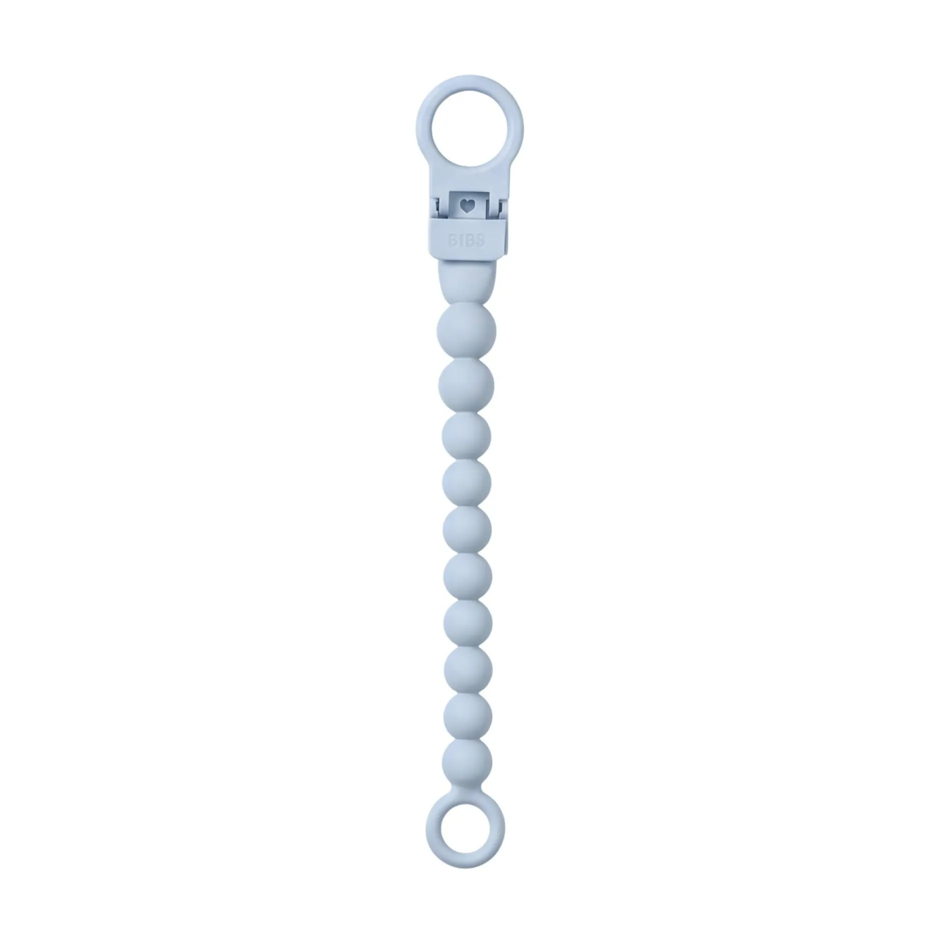 BIBS Pacifier Clip Beaded Baby Blue