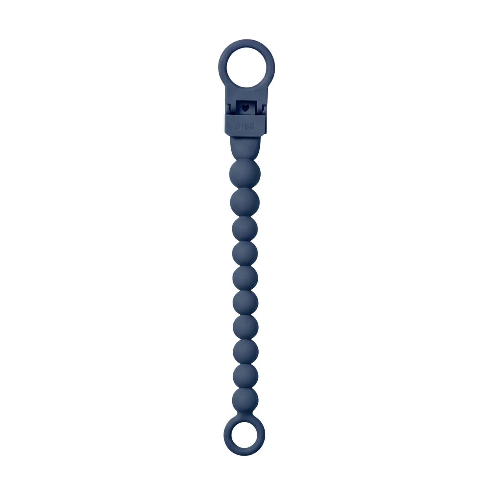 BIBS Pacifier Clip Beaded Steel Blue