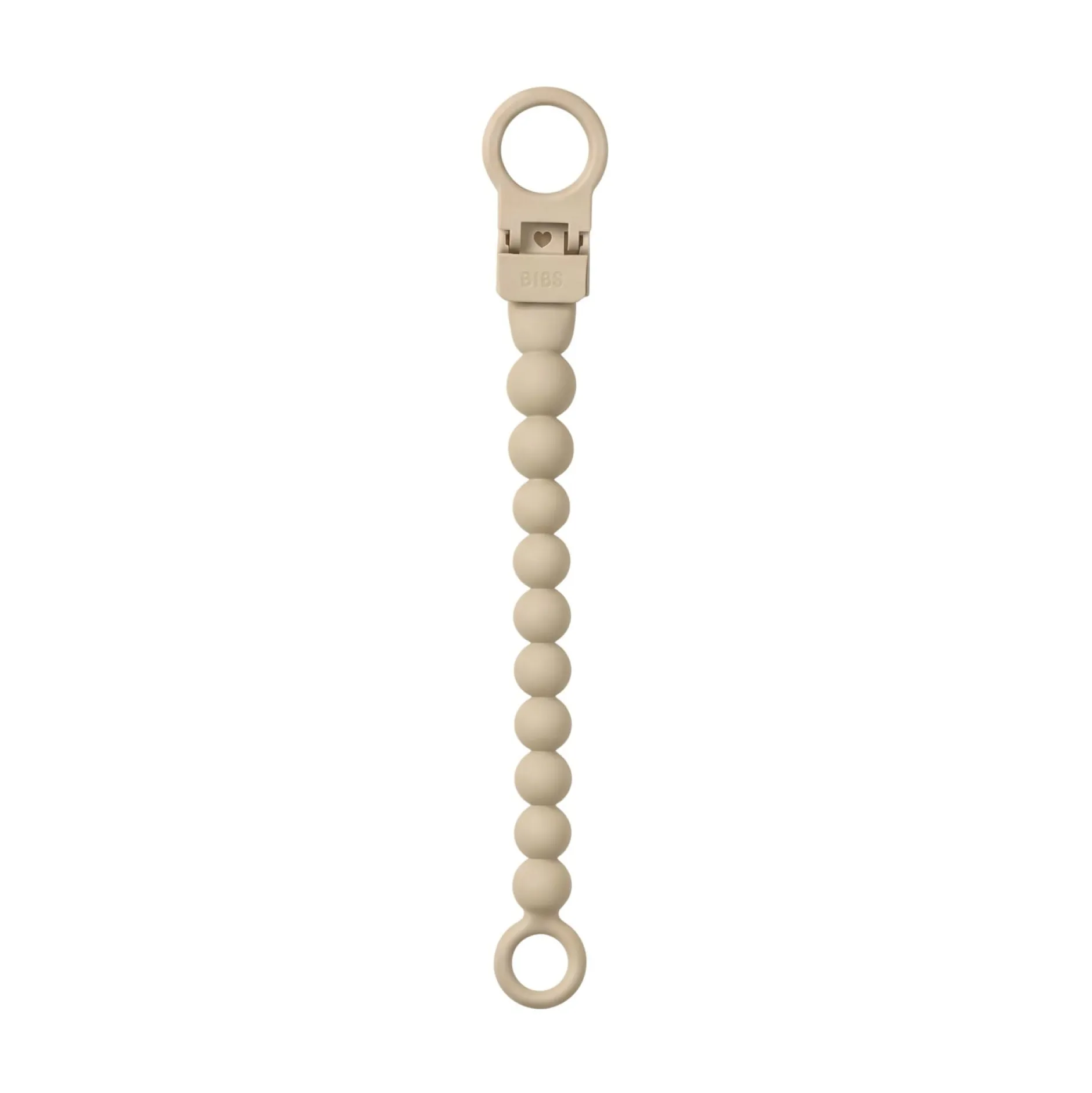 BIBS Pacifier Clip Beaded Vanilla