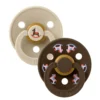 BIBS Pacifier Colour Holiday Horse 2 PACK Latex Size 2 Vanilla/Mocha