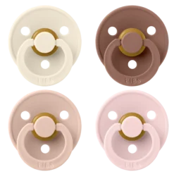 BIBS Pacifier Colour Latex 6+ månader Size 2 Ivory/Blush/Woodchuck/Blossom 4 st