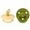 BIBS Pacifier Colour 2 PACK Anatomical Latex Size 1 Pale Butter/Wasabi