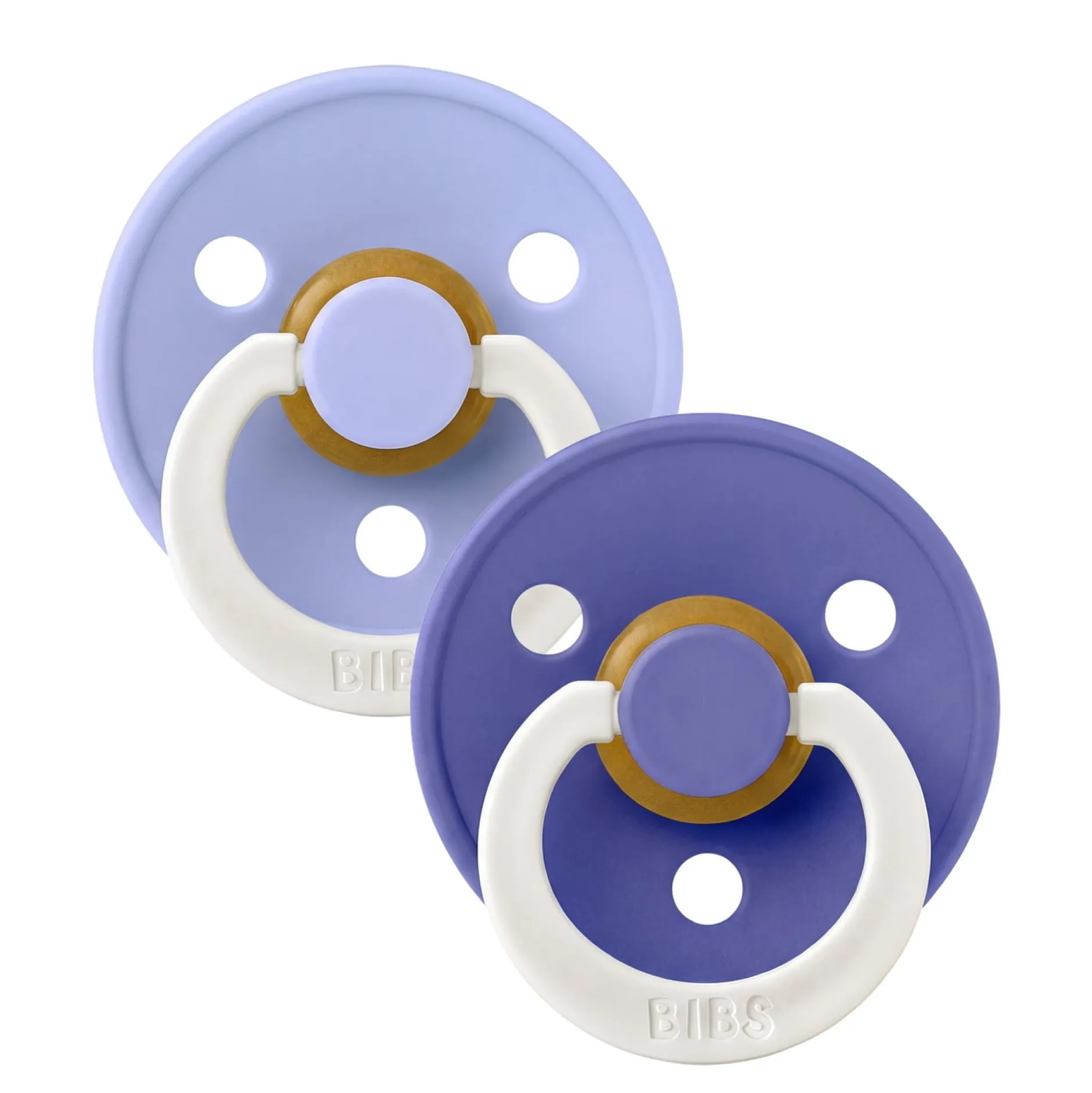 BIBS Pacifier Colour 2 PACK Latex Size 2 Hush GLOW/Grape GLOW