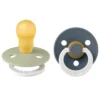 BIBS Pacifier Colour 2 PACK Latex Size 3 Sage GLOW/Pine GLOW