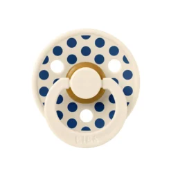 BIBS Pacifier Studio Colour Polka Medium Latex Size 3 Ivory Deep Space