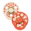 BIBS Pacifier Studio Colour 2 PACK Polka Mix Latex Size 1 Ivory/Tango