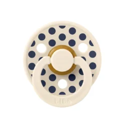 BIBS Pacifier Studio Colour Polka Medium Latex Size 1 Ivory Deep Space