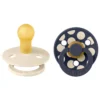BIBS Pacifier Studio Colour 2 PACK Polka Mix Latex Size 1 Ivory/Deep Space
