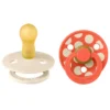 BIBS Pacifier Studio Colour 2 PACK Polka Mix Latex Size 2 Ivory/Tango