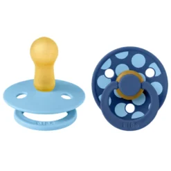 BIBS Pacifier Studio Colour 2 PACK Polka Mix Latex Size 2 Breeze/Cornflower