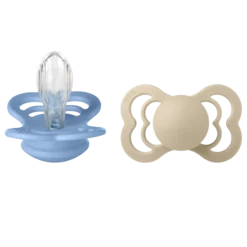 BIBS Pacifier Supreme Silicone Size 2 Vanilla/Sky Blue 2 st